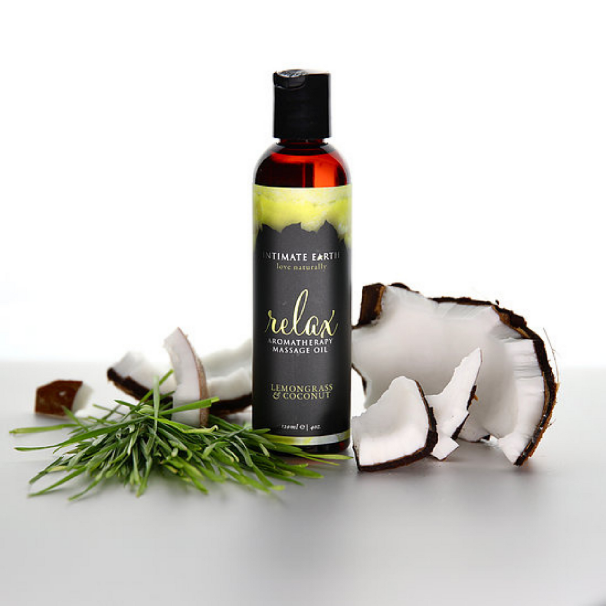 Intimate Earth Relax Massage Oil with Coconut and lemongrass